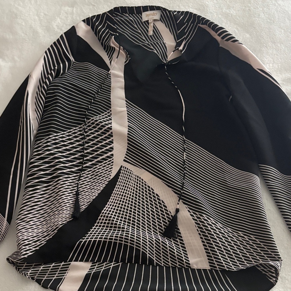 Black and White Abstract Button Down Shirt